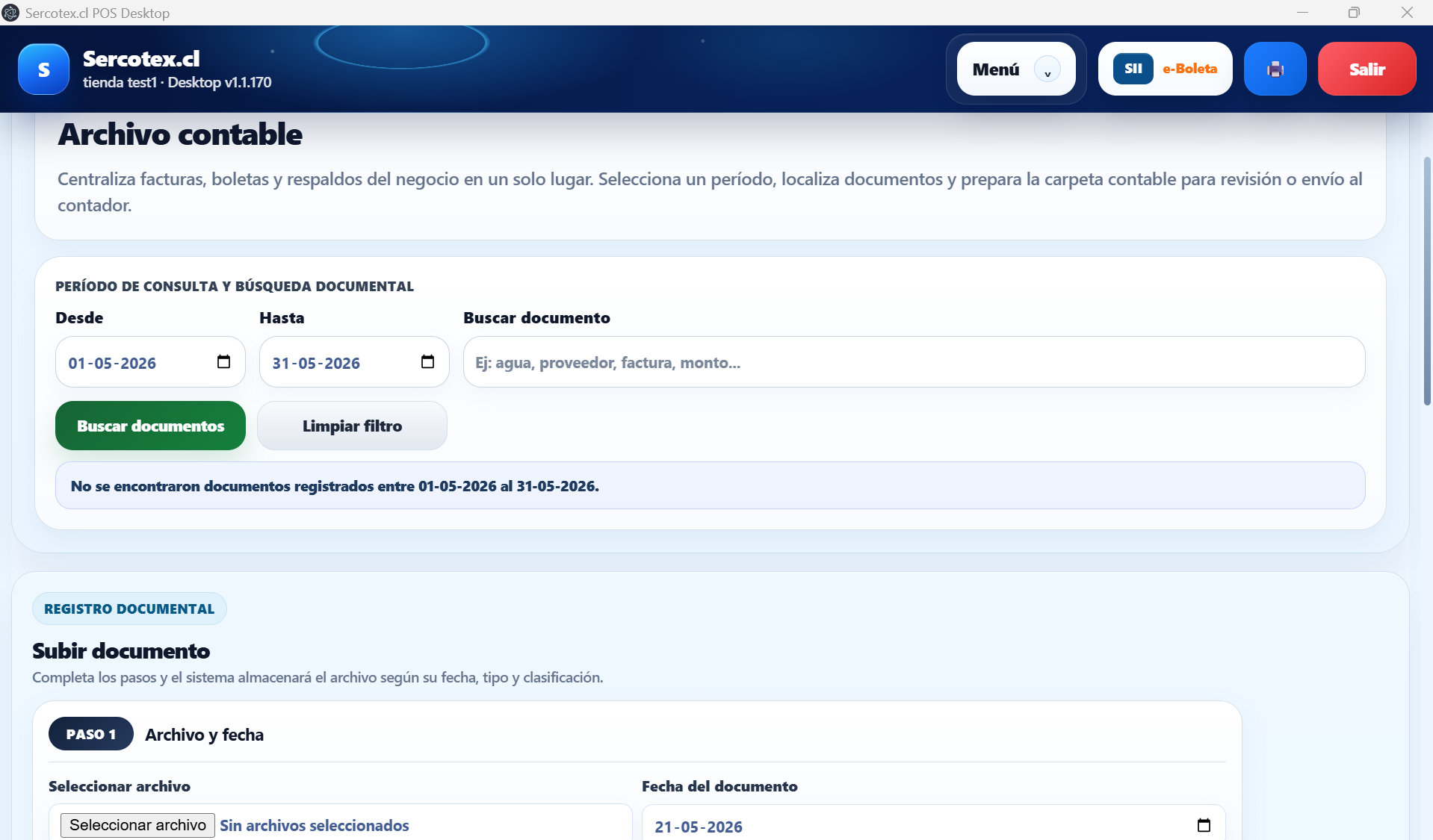 Archivo contable POS Sercotex
